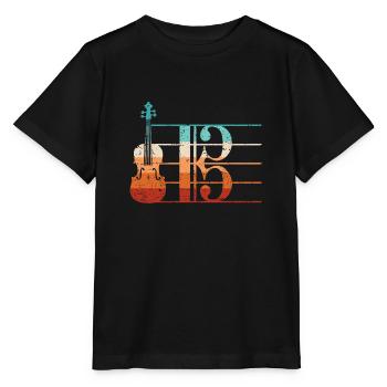 Clé d’alto Clé d’alto Partition Alto - T-shirt bio MINI CREATOR Stanley/Stella Enfant - noir - Devant - Mikhail (115cm)
