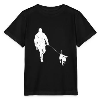 Promenade avec chien promenade en laisse - T-shirt bio MINI CREATOR Stanley/Stella Enfant - noir - Devant - Mikhail (115cm)