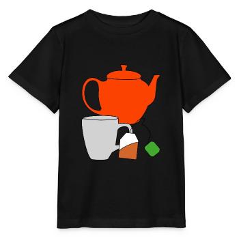 Genuss Tee Getränk Teekanne Teebeutel Tasse - Stanley/Stella Kinder T-Shirt MINI CREATOR  - Schwarz - Vorne - Mikhail (115cm)