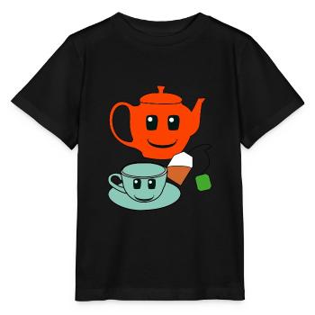 Gastronomy Host Tea Teapot Drinks - Stanley/Stella MINI CREATOR Kids’ T-Shirt - black - Front - Mikhail (115cm)