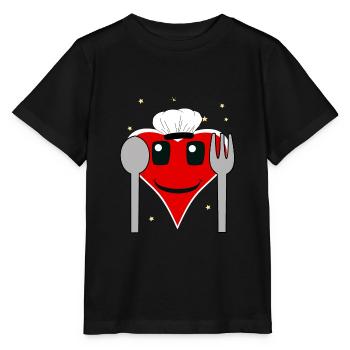 Heart Love Chef Cooking Restaurant Local Gourmet - Stanley/Stella MINI CREATOR Kids’ T-Shirt - black - Front - Mikhail (115cm)