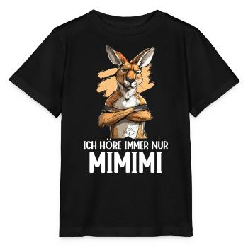 Kangourou marsupial Kangourou J’écoute toujours Mimimi - T-shirt bio MINI CREATOR Stanley/Stella Enfant - noir - Devant - Mikhail (115cm)