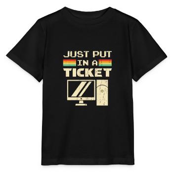 Mettez simplement un ticket pour le service d'assistance et le support technique - T-shirt bio MINI CREATOR Stanley/Stella Enfant - noir - Devant - Mikhail (115cm)