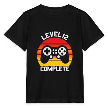 Cadeaux garçon 12e anniversaire, niveau 12 complet - T-shirt bio MINI CREATOR Stanley/Stella Enfant - noir - Devant - Mikhail (115cm)