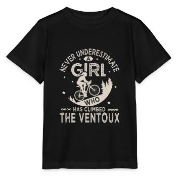 a girl who has climbed the Ventoux vélo velo - Stanley/Stella MINI CREATOR Kids’ T-Shirt - black - Front - Mikhail (115cm)