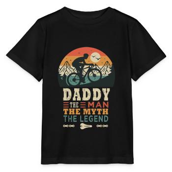 daddy cycliste la fégende vélo velo vélos - T-shirt bio MINI CREATOR Stanley/Stella Enfant - noir - Devant - Mikhail (115cm)