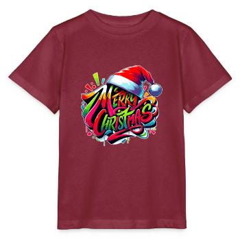 Joyeux Noël Graffiti Sil - T-shirt bio MINI CREATOR Stanley/Stella Enfant - bordeaux - Devant - Kain (125cm)
