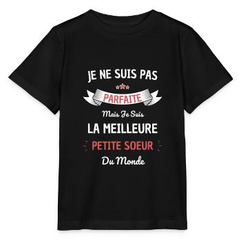 Meilleure petite soeur du monde ! meilleure soeur - T-shirt bio MINI CREATOR Stanley/Stella Enfant - noir - Devant - Mikhail (115cm)