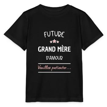 Future grand mère d'amour ! Cadeau grand mère - T-shirt bio MINI CREATOR Stanley/Stella Enfant - noir - Devant - Mikhail (115cm)