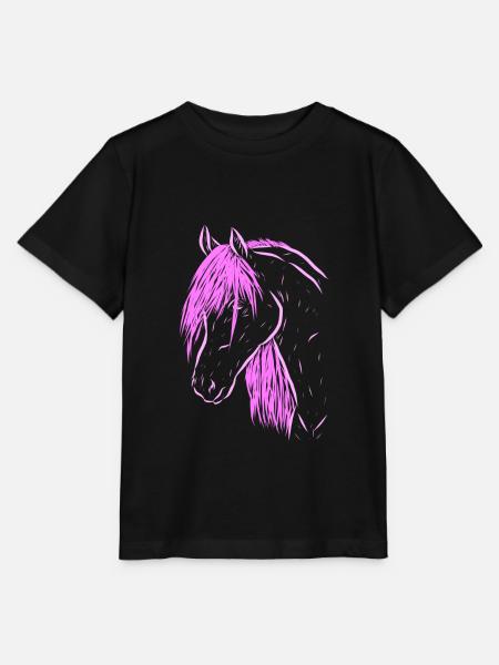 Pferd - Stanley/Stella Kinder T-Shirt MINI CREATOR - Schwarz