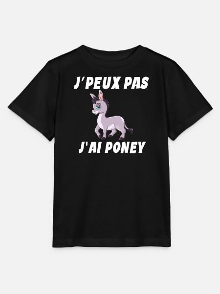 Poney - Cheval - Poney club - T-shirt bio MINI CREATOR Stanley/Stella Enfant - noir