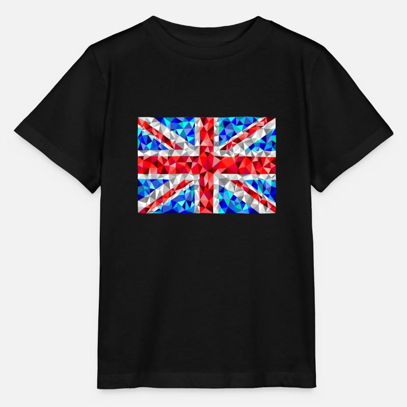 Union Jack in low poly diamond style - Stanley/Stella MINI CREATOR Kids’ T-Shirt - black