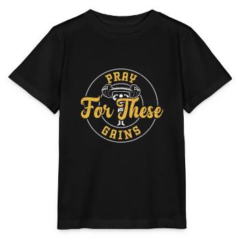 Priez pour ces gains - Gym - T-shirt bio MINI CREATOR Stanley/Stella Enfant - noir - Devant - Mikhail (115cm)