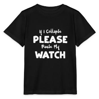 Si je m’effondre, veuillez mettre ma montre en pause - T-shirt bio MINI CREATOR Stanley/Stella Enfant - noir - Devant - Mikhail (115cm)
