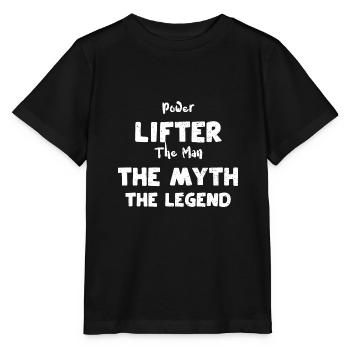 Power Lifter L’homme Le mythe Th... - T-shirt bio MINI CREATOR Stanley/Stella Enfant - noir - Devant - Mikhail (115cm)