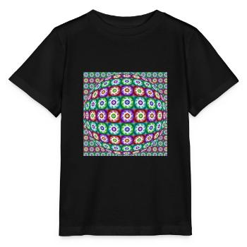 FLEURS FRACTALES OP ART - T-shirt bio MINI CREATOR Stanley/Stella Enfant - noir - Devant - Mikhail (115cm)