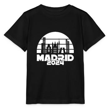 T-shirt Madrid 2024 Skyline : élégance urbaine - T-shirt bio MINI CREATOR Stanley/Stella Enfant - noir - Devant - Mikhail (115cm)