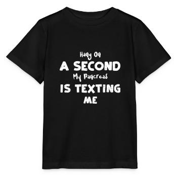 Accrochez-vous une seconde Mon pancréas est... - T-shirt bio MINI CREATOR Stanley/Stella Enfant - noir - Devant - Mikhail (115cm)