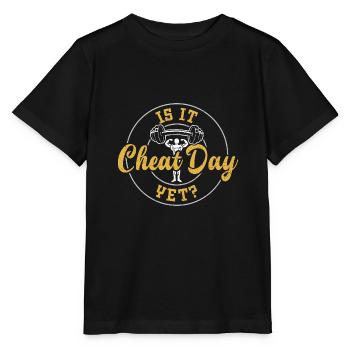 Is It Cheat Day Yet? -Gym - Stanley/Stella MINI CREATOR Kids’ T-Shirt - black - Front - Mikhail (115cm)
