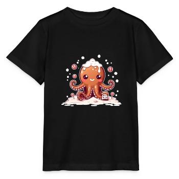 Lebkuchen Oktopus - Stanley/Stella Kinder T-Shirt MINI CREATOR  - Schwarz - Vorne - Mikhail (115cm)