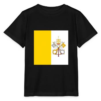 Flagge von Vatikanstadt, Katholisches päpstliches Staatsgeschenk - Stanley/Stella Kinder T-Shirt MINI CREATOR  - Schwarz - Vorne - Mikhail (115cm)