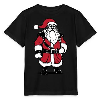 Bad Santa Claus Viking Berserker Look Christmas - Stanley/Stella MINI CREATOR Kids’ T-Shirt - black - Front - Mikhail (115cm)