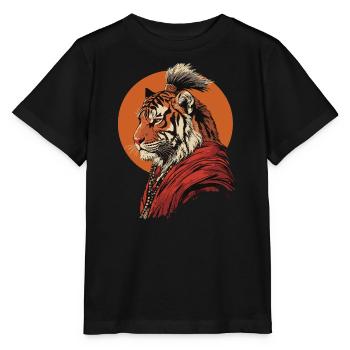 Tiger Monk - Stanley/Stella MINI CREATOR Kids’ T-Shirt - black - Front - Mikhail (115cm)