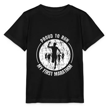 Marathon first. Proud of first marathon - Stanley/Stella MINI CREATOR Kids’ T-Shirt - black - Front - Mikhail (115cm)