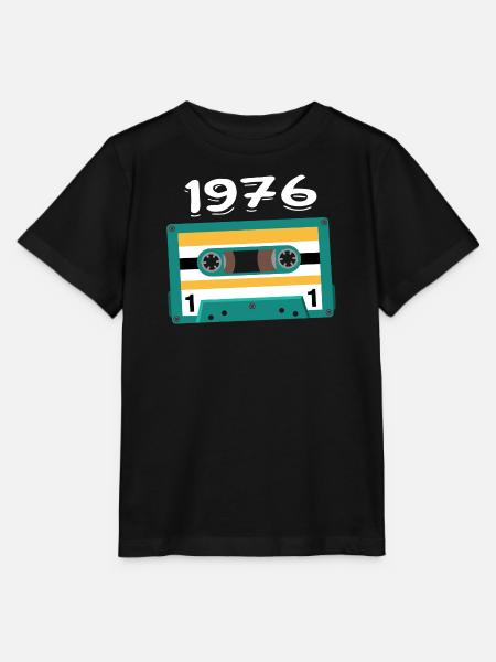 Kassette 1976 Jahrgang Jubiläum 1976 - Stanley/Stella Kinder T-Shirt MINI CREATOR - Schwarz