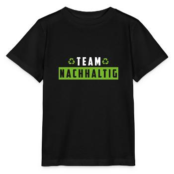 TEAM NACHHALTIG – Bio Umwelt Natur Öko - Stanley/Stella Kinder T-Shirt MINI CREATOR  - Schwarz - Vorne - Mikhail (115cm)