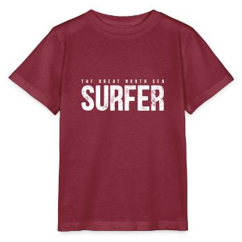 SURFER MER DU NORD LAC PLAGE CÔTE VACANCES SURF MOTIF - T-shirt bio MINI CREATOR Stanley/Stella Enfant - bordeaux - Devant - Kain (125cm)