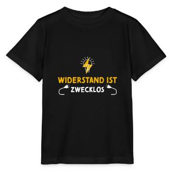 Widerstand Ist Zwecklos - Stanley/Stella Kinder T-Shirt MINI CREATOR  - Schwarz - Vorne - Mikhail (115cm)