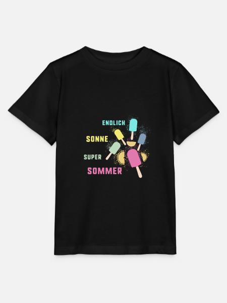 sommer, wassereis, sonne,endlich sonne,super,eis - Stanley/Stella Kinder T-Shirt MINI CREATOR - Schwarz