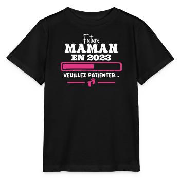 Future Maman 2023 Cadeau Nouvelle Naissance Maman - T-shirt bio MINI CREATOR Stanley/Stella Enfant - noir - Devant - Mikhail (115cm)
