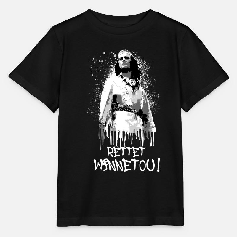 rettet winnetou,winnetou,indianer,illustration - Stanley/Stella Kinder T-Shirt MINI CREATOR  - Schwarz