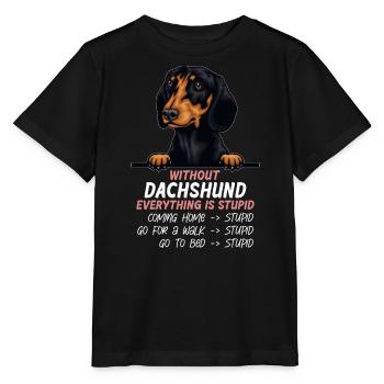 Ohne Dackel ist alles doof - Stanley/Stella Kinder T-Shirt MINI CREATOR  - Schwarz - Vorne - Mikhail (115cm)