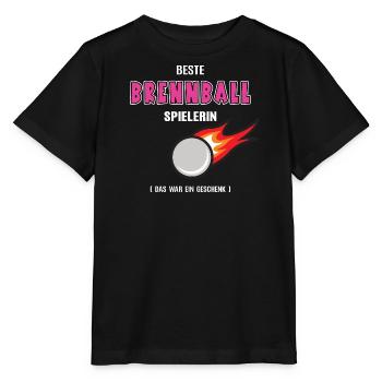 Beste Brennball Spielerin Brennballerin Ballspiel - Stanley/Stella Kinder T-Shirt MINI CREATOR  - Schwarz - Vorne - Mikhail (115cm)