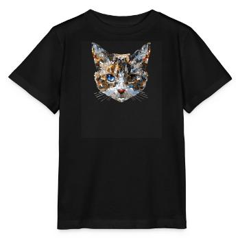 Mosaic Cat, Cat, Cat Lover, Cat Mom - Stanley/Stella MINI CREATOR Kids’ T-Shirt - black - Front - Mikhail (115cm)