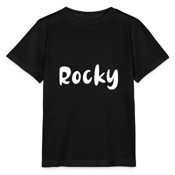 Name, font,white,rocky - Stanley/Stella MINI CREATOR Kids’ T-Shirt - black - Front - Mikhail (115cm)