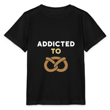 Accro au bretzel (bretzel) - T-shirt bio MINI CREATOR Stanley/Stella Enfant - noir - Devant - Mikhail (115cm)