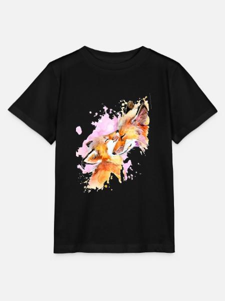 Liebe meinen Fuchs - Stanley/Stella Kinder T-Shirt MINI CREATOR - Schwarz