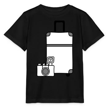 Caméra valise voyage amour - T-shirt bio MINI CREATOR Stanley/Stella Enfant - noir - Devant - Mikhail (115cm)