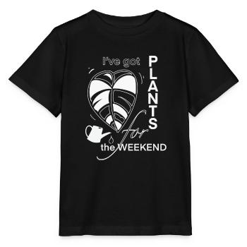 J’ai des plantes pour le week-end - T-shirt bio MINI CREATOR Stanley/Stella Enfant - noir - Devant - Mikhail (115cm)