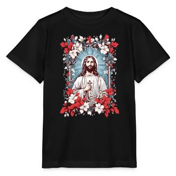 Jesus Christus - Stanley/Stella Kinder T-Shirt MINI CREATOR  - Schwarz - Vorne - Mikhail (115cm)