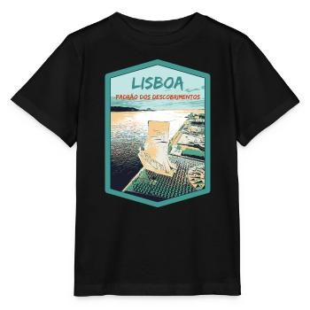 Denkmal für die Entdeckungen, Belém, Lissabon - Stanley/Stella Kinder T-Shirt MINI CREATOR  - Schwarz - Vorne - Mikhail (115cm)