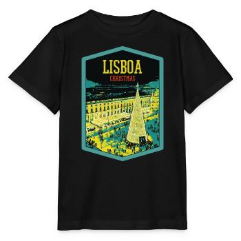 Illustration Handelsplatz, Weihnachten in Lissabon - Stanley/Stella Kinder T-Shirt MINI CREATOR  - Schwarz - Vorne - Mikhail (115cm)