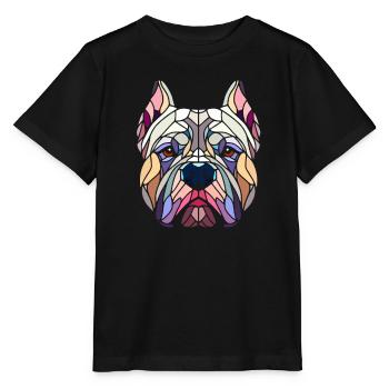 Amerikanischer Tyrann geometrische Kunst, Polygonkopf - Stanley/Stella Kinder T-Shirt MINI CREATOR  - Schwarz - Vorne - Mikhail (115cm)