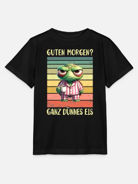 Schildkröte Morgenmuffel - Stanley/Stella Kinder T-Shirt MINI CREATOR - Schwarz