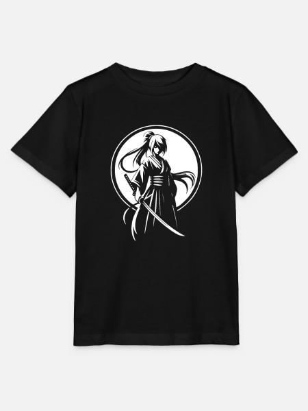 Mädchen Frau Katana Manga, japanischer Stil - Stanley/Stella Kinder T-Shirt MINI CREATOR  - Schwarz
