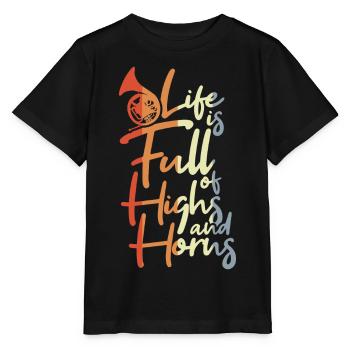 Life Is Full of Highs and Horns - Stanley/Stella Kinder T-Shirt MINI CREATOR  - Schwarz - Vorne - Mikhail (115cm)